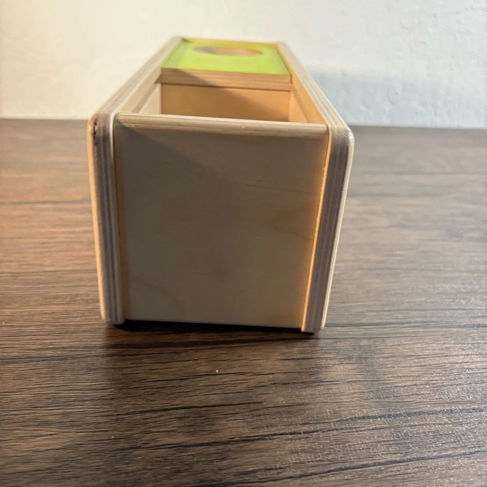 Lovevery Wooden‎ Sliding Top Box Ball Drop Toy 1 Ball Montessori Green Thinker